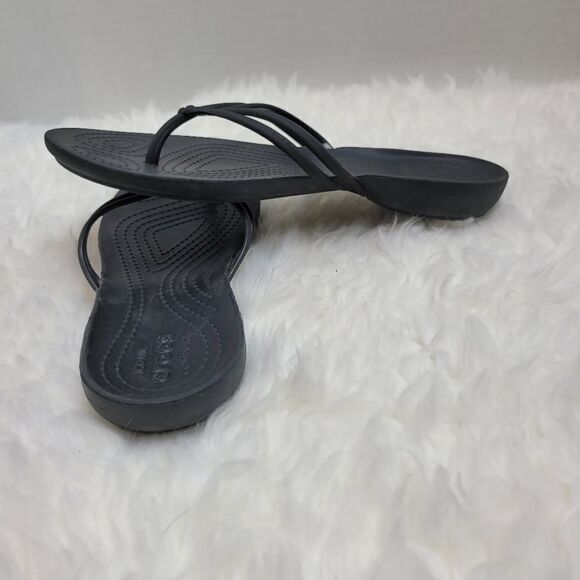 Crocs Isabella Womens Shoes Size 5 Black  Flip Flop - Picture 6 of 9